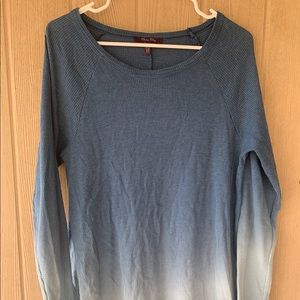 Olivia Sky Blue White Ombré Thermal Long Sleeve